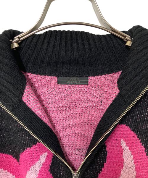 Candy Stripper（キャンディーストリッパー）Candy Stripper (キャンディーストリッパー) FIRE PATTERN KNIT JUMPER ピンク×ブラック サイズ:Freeの古着・服飾アイテム