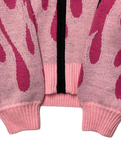 Candy Stripper（キャンディーストリッパー）Candy Stripper (キャンディーストリッパー) FIRE PATTERN KNIT JUMPER ピンク×ブラック サイズ:Freeの古着・服飾アイテム