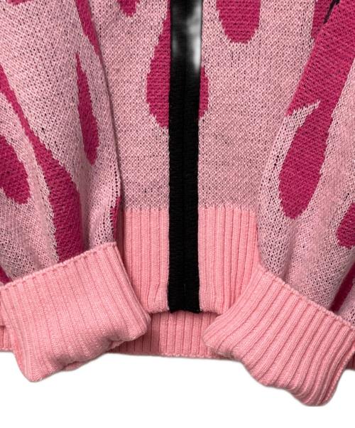 Candy Stripper（キャンディーストリッパー）Candy Stripper (キャンディーストリッパー) FIRE PATTERN KNIT JUMPER ピンク×ブラック サイズ:Freeの古着・服飾アイテム