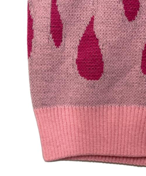 Candy Stripper（キャンディーストリッパー）Candy Stripper (キャンディーストリッパー) FIRE PATTERN KNIT JUMPER ピンク×ブラック サイズ:Freeの古着・服飾アイテム