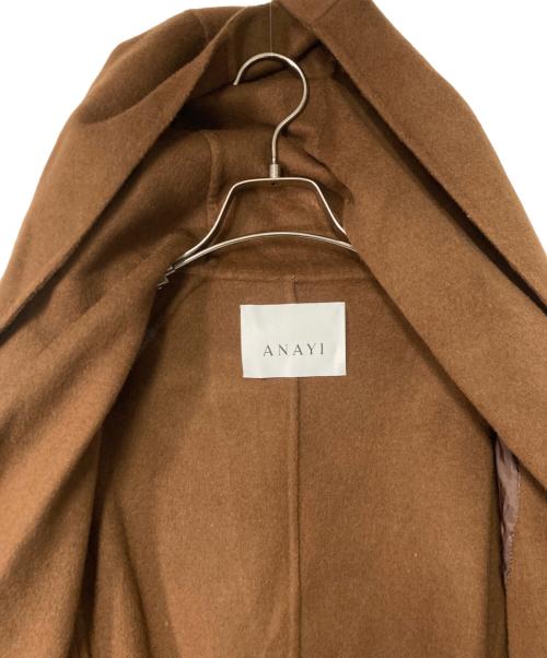 ANAYI（アナイ）ANAYI (アナイ) カシミヤ混リバーフードコート ブラウン サイズ:38の古着・服飾アイテム