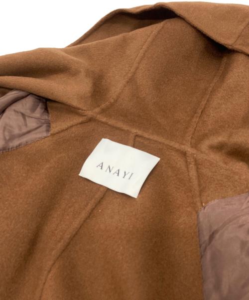 ANAYI（アナイ）ANAYI (アナイ) カシミヤ混リバーフードコート ブラウン サイズ:38の古着・服飾アイテム