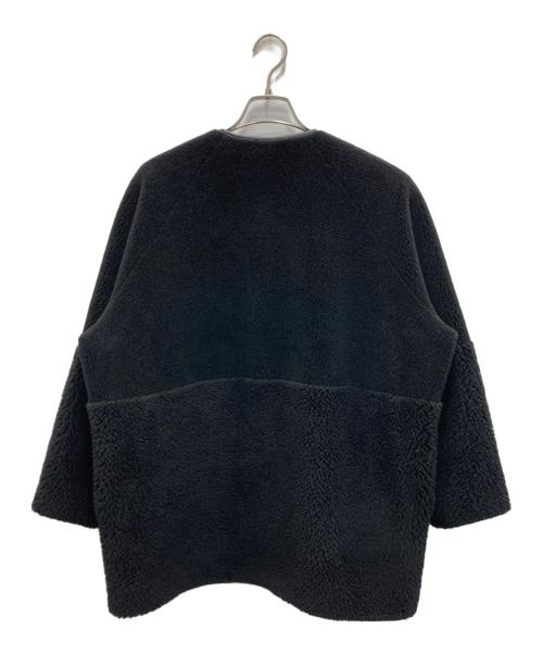 BEAUTY&YOUTH（ビューティーアンドユース）BEAUTY&YOUTH (ビューティーアンドユース) ボア フェイクムートン ノーカラーリバーシブルジャケット ブラック サイズ:Mの古着・服飾アイテム