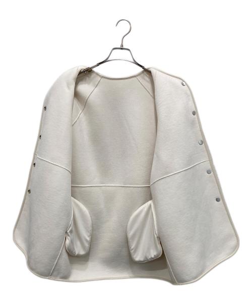 BEAUTY&YOUTH（ビューティーアンドユース）BEAUTY&YOUTH (ビューティーアンドユース) ボア フェイクムートン ノーカラーリバーシブルジャケット アイボリー サイズ:Mの古着・服飾アイテム