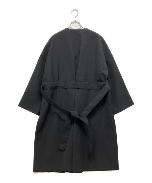 ADORE（アドーア）ADORE (アドーア) 2TONEボンディングノーカラーコート ブラック サイズ:38の古着・服飾アイテム