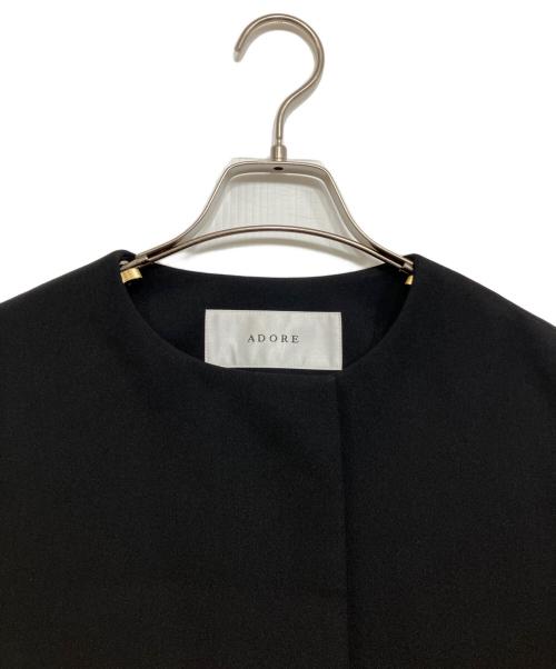 ADORE（アドーア）ADORE (アドーア) 2TONEボンディングノーカラーコート ブラック サイズ:38の古着・服飾アイテム