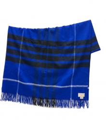 JOHNSTONS OF ELGIN（ジョンストンズオブエルガン）の古着「ウールカシミヤ大判チェックストール」｜ブルー