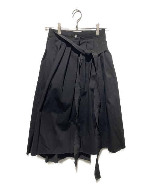 DIESEL（ディーゼル）DIESEL (ディーゼル) アシンメトリープリーツスカート ブラック サイズ:ＸＳの古着・服飾アイテム