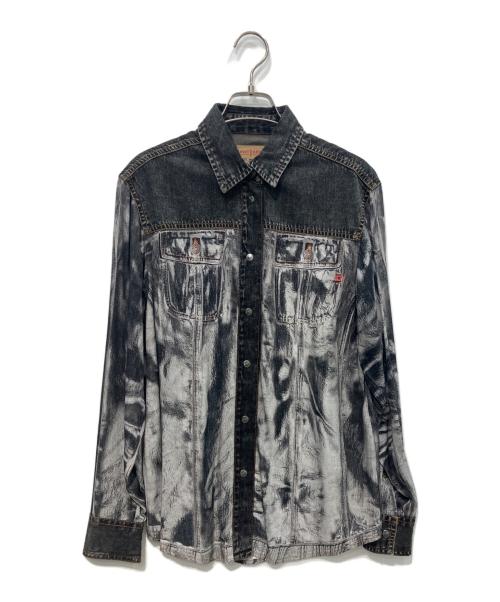 DIESEL（ディーゼル）DIESEL (ディーゼル) トロンプルイユシャツ　C-GILLY-A ブラック サイズ:38の古着・服飾アイテム