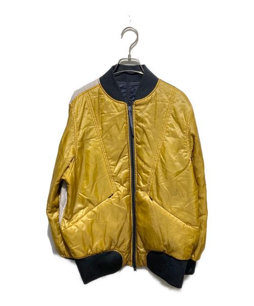 DIESEL（ディーゼル）DIESEL (ディーゼル) パッチワークリバーシブルMA-1ジャケット イエロー サイズ:Sの古着・服飾アイテム