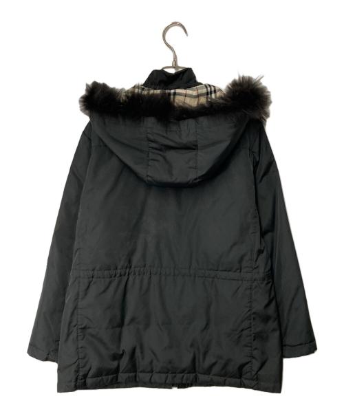 BURBERRY（バーバリー）BURBERRY (バーバリー) ラクーンファー フーデッドダウンコート ブラック サイズ:9の古着・服飾アイテム