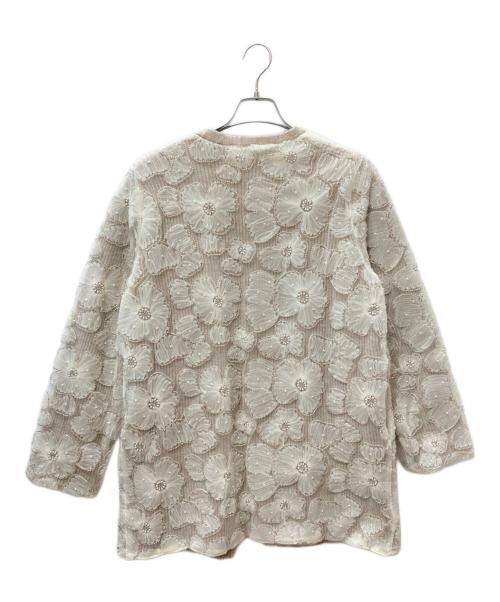 ZARA（ザラ）ZARA (ザラ) コントラストフェイクパールニットコート ベージュ サイズ:M 未使用品の古着・服飾アイテム