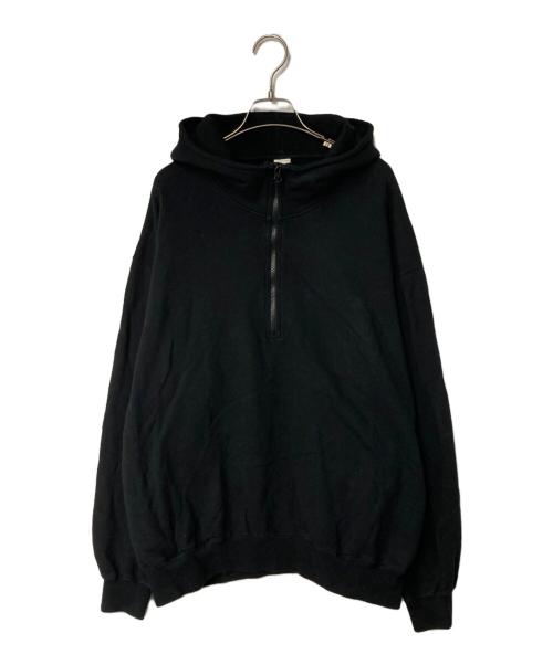 OVY（オヴィー）OVY (オヴィー) French Terry Half Zip Hoodie ブラック サイズ:XLの古着・服飾アイテム