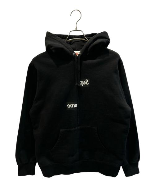 SUPREME（シュプリーム）SUPREME (シュプリーム) COMME des GARCONS SHIRT (コムデギャルソンシャツ) Split Box Logo Hooded Sweatshirt ブラック サイズ:Lの古着・服飾アイテム