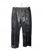 Needles×nubianニードルズ×ヌビアン）の古着「TRACK PANTS SYNCETIC LEATHER」｜ブラック