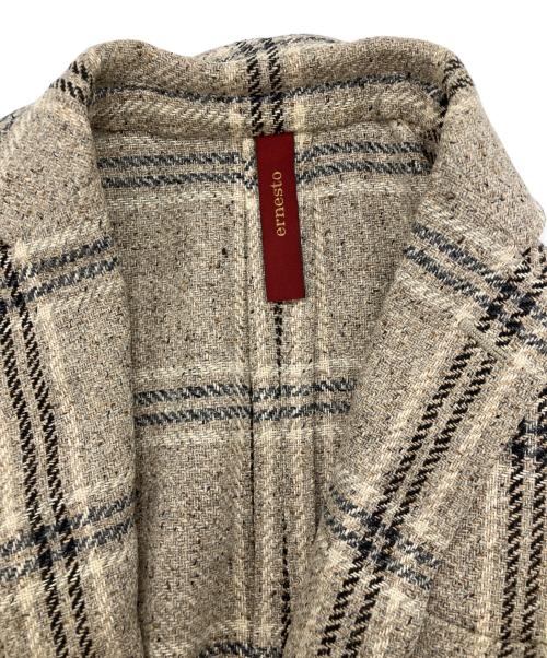 ernesto（エルネスト）ernesto (エルネスト) シルクテーラードジャケット ベージュ サイズ:44の古着・服飾アイテム