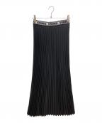 VERMEIL par ienaヴェルメイユ パー イエナ）の古着「ロゴゴムプリーツマキシスカート」｜ブラック