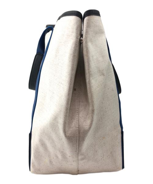 BALENCIAGA（バレンシアガ）BALENCIAGA (バレンシアガ) ネイビーカバスバッグ アイボリー×ブルーの古着・服飾アイテム