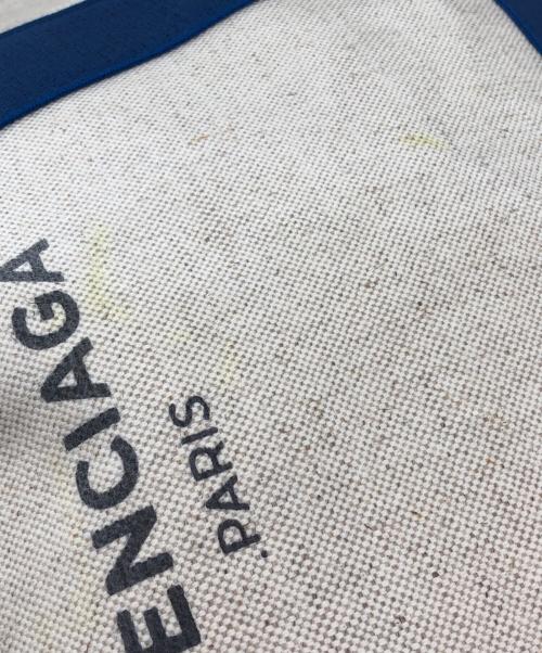 BALENCIAGA（バレンシアガ）BALENCIAGA (バレンシアガ) ネイビーカバスバッグ アイボリー×ブルーの古着・服飾アイテム
