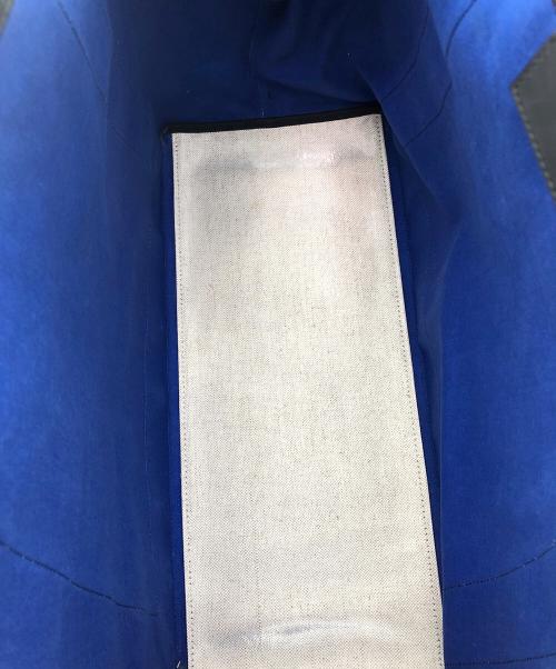 BALENCIAGA（バレンシアガ）BALENCIAGA (バレンシアガ) ネイビーカバスバッグ アイボリー×ブルーの古着・服飾アイテム