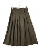 ）の古着「別注 ウール サイドベルト プリーツスカート」｜オリーブ