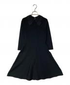 ANAYIアナイ）の古着「エンブロイダリーカラーフレアーワンピース」｜ブラック