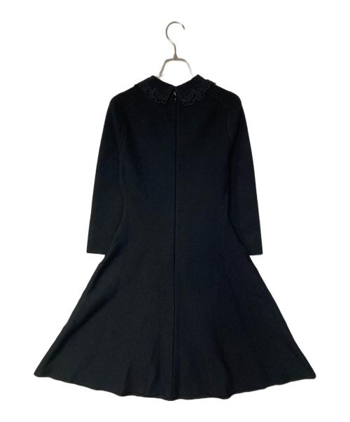 ANAYI（アナイ）ANAYI (アナイ) エンブロイダリーカラーフレアーワンピース ブラック サイズ:36の古着・服飾アイテム