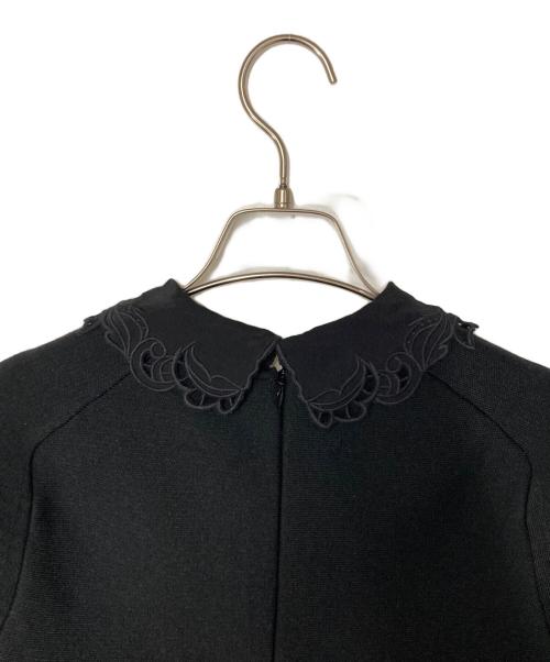 ANAYI（アナイ）ANAYI (アナイ) エンブロイダリーカラーフレアーワンピース ブラック サイズ:36の古着・服飾アイテム