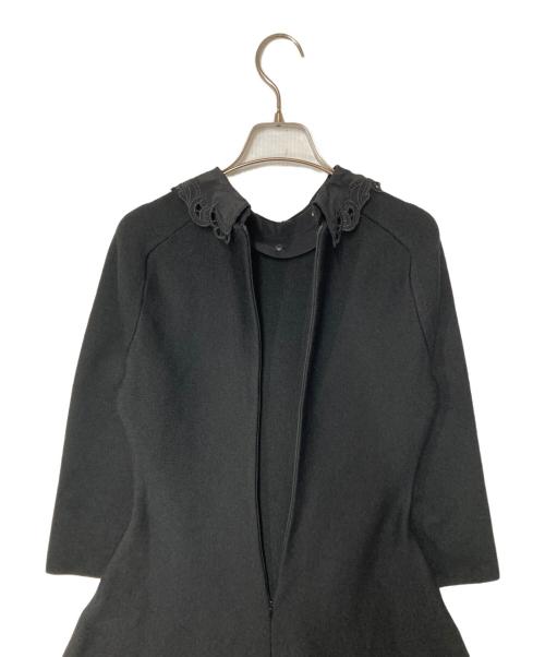 ANAYI（アナイ）ANAYI (アナイ) エンブロイダリーカラーフレアーワンピース ブラック サイズ:36の古着・服飾アイテム