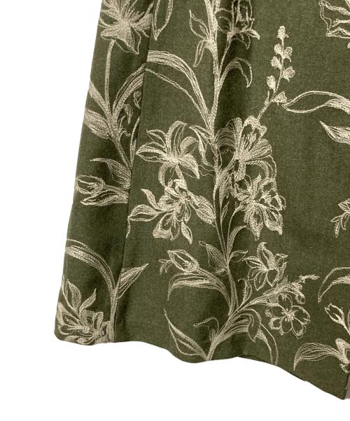 Ameri（アメリ）AMERI (アメリ) EMBROIDERY TUCK FLARED SKIRT グリーン サイズ:Sの古着・服飾アイテム
