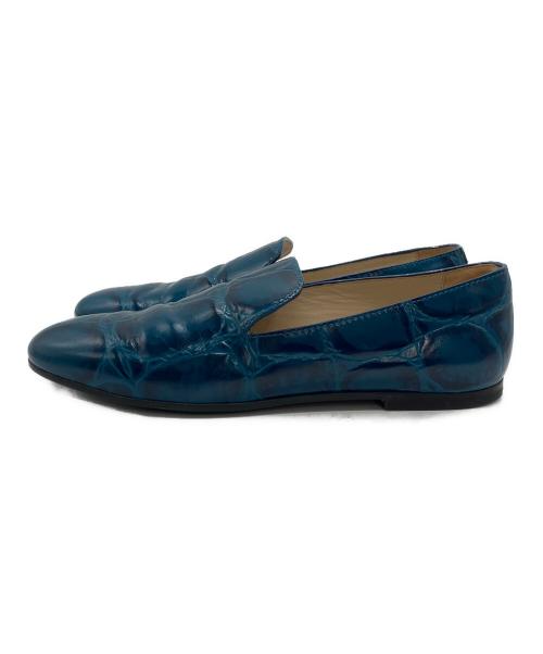 TOD'S（トッズ）TOD'S (トッズ) レザーフラットシューズ ブルー サイズ:35.5の古着・服飾アイテム