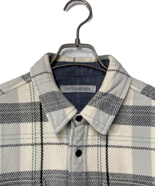 OUTERKNOWN（アウターノーン）OUTERKNOWN (アウターノーン) チェックシャツ アイボリー×グレー サイズ:Sの古着・服飾アイテム