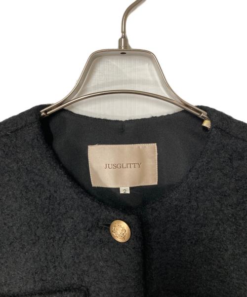 JUSGLITTY（ジャスグリッティー）JUSGLITTY　 (ジャスグリッティー) ブークレジャコット ブラック サイズ:2の古着・服飾アイテム