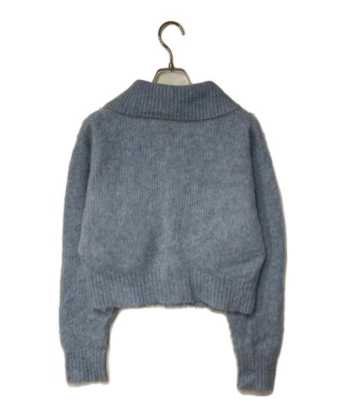 MACPHEE（マカフィー）MACPHEE (マカフィー) フラッフィーアルパカ ショートカーディガン スカイブルー サイズ:Sの古着・服飾アイテム