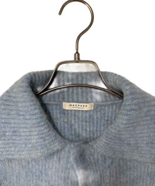 MACPHEE（マカフィー）MACPHEE (マカフィー) フラッフィーアルパカ ショートカーディガン スカイブルー サイズ:Sの古着・服飾アイテム