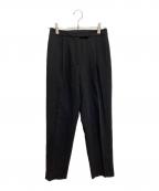 TOMORROW LAND collectionトゥモローランドコレクション）の古着「ブロークンウーステッド タックテーパードパンツ」｜ブラック