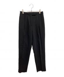TOMORROW LAND collection（トゥモローランドコレクション）の古着「ブロークンウーステッド タックテーパードパンツ」｜ブラック