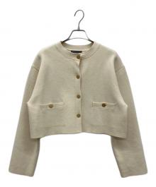 uncrave（アンクレイヴ）の古着「ウールナイロン ジャガード ニットジャケット」｜アイボリー