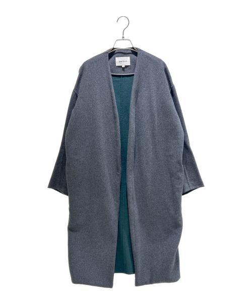 ENFOLD（エンフォルド）ENFOLD (エンフォルド) Wool River Collarless Coat ウールリバーノーカラーコート 3009A130-1000 グレー サイズ:36の古着・服飾アイテム