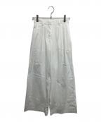 DES PRESデ プレ）の古着「コットンストレッチポプリン 2タックワイドパンツ」｜ホワイト