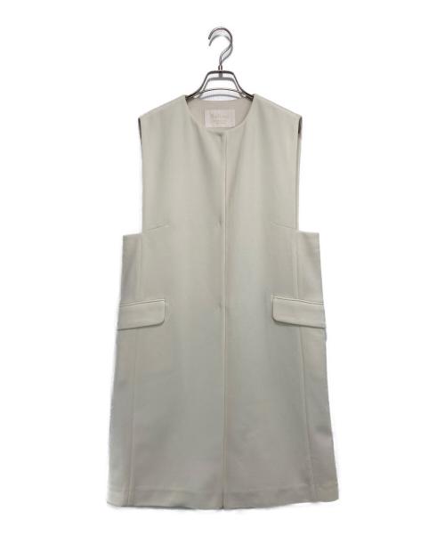 BALLSEY（ボールジィ）BALLSEY (ボールジィ) ドライアムンゼン クルーネックロングジレ アイボリー サイズ:36の古着・服飾アイテム