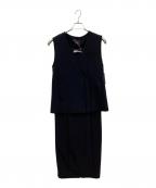 anuansアニュアンス）の古着「ダブルフロントジレセットワンピース」｜ネイビー