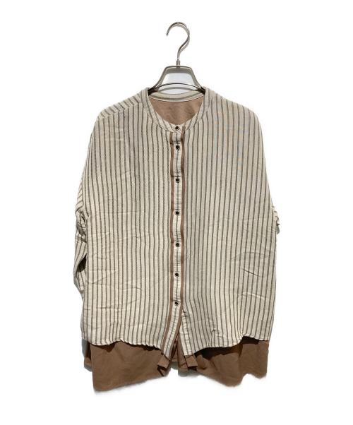 Ameri（アメリ）AMERI (アメリ) 2WAY SOFT TWIST STRIPE TOP ブラウン サイズ:FREEの古着・服飾アイテム