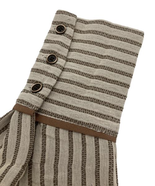 Ameri（アメリ）AMERI (アメリ) 2WAY SOFT TWIST STRIPE TOP ブラウン サイズ:FREEの古着・服飾アイテム