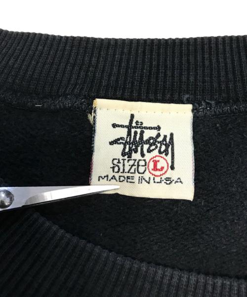 stussy（ステューシー）stussy (ステューシー) 刺繍ロゴスウェット ブラック サイズ:Lの古着・服飾アイテム