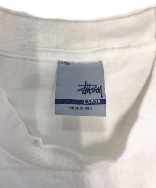 stussy（ステューシー）stussy (ステューシー) プリントTシャツ ホワイト サイズ:Lの古着・服飾アイテム