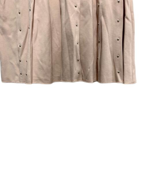 RED VALENTINO（レッドヴァレンティノ）RED VALENTINO (レッドヴァレンティノ) スタッズノースリーブワンピース ピンク サイズ:Sの古着・服飾アイテム