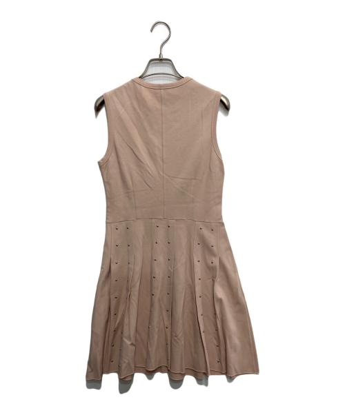 RED VALENTINO（レッドヴァレンティノ）RED VALENTINO (レッドヴァレンティノ) スタッズノースリーブワンピース ピンク サイズ:Sの古着・服飾アイテム