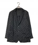 1PIU1UGUALE3 RELAXウノピゥウノウグァーレトレ リラックス）の古着「総柄ロゴジャガードジャケット」｜ブラック