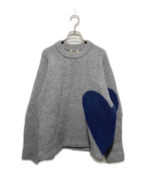 NKNIT（ンニット）NKNIT (ンニット) クルーネックハートニットプルオーバー ネイビーの古着・服飾アイテム